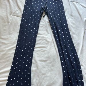 Hollister Navy Blue Straight Leg Pants with White Polka Dots